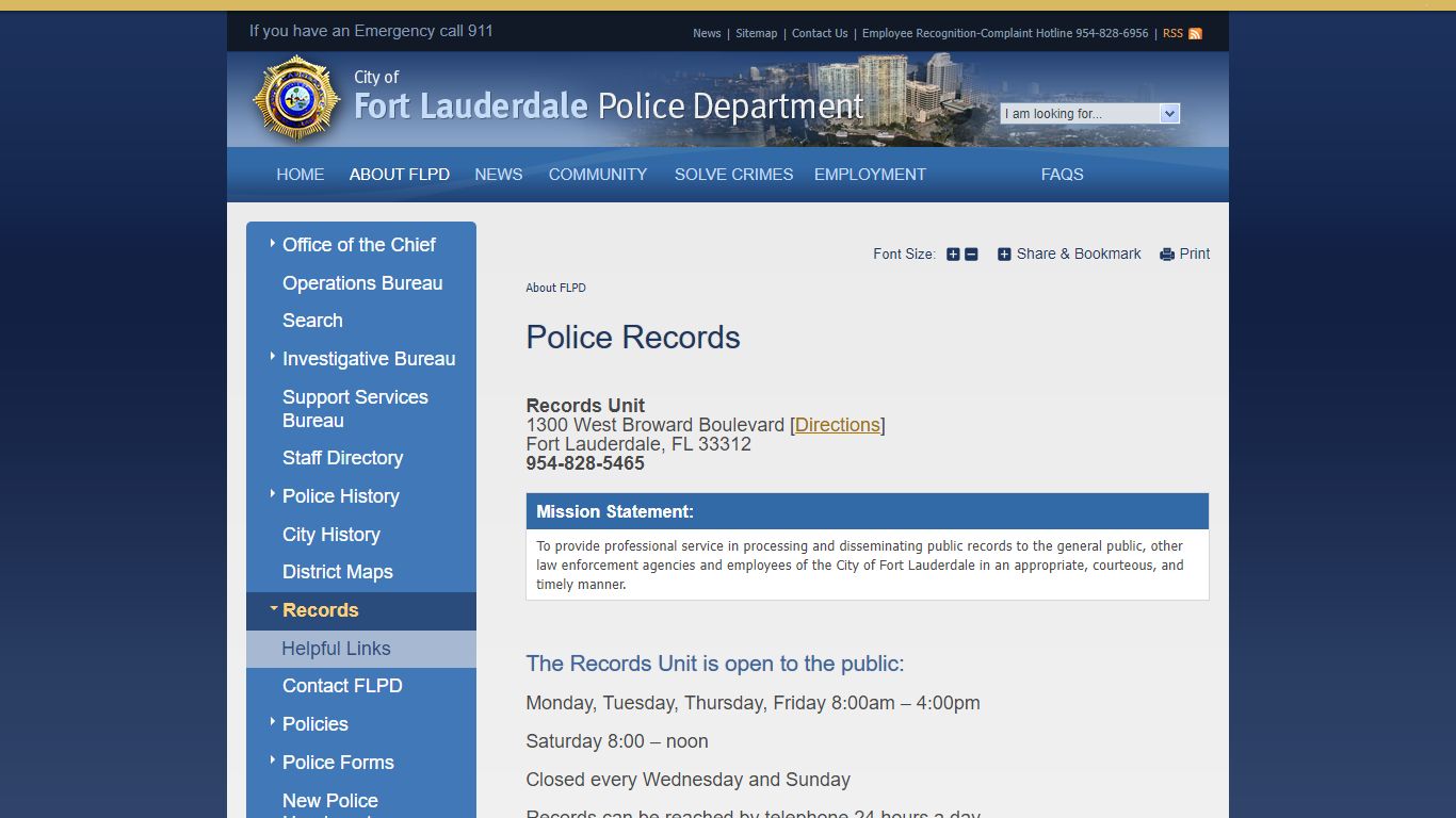 Police Records | Fort Lauderdale Police Department